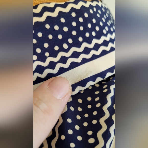 Silkitalia by Robert Janan Blue & White Polka Dots and Striped Mini Dress - Picture 9 of 12